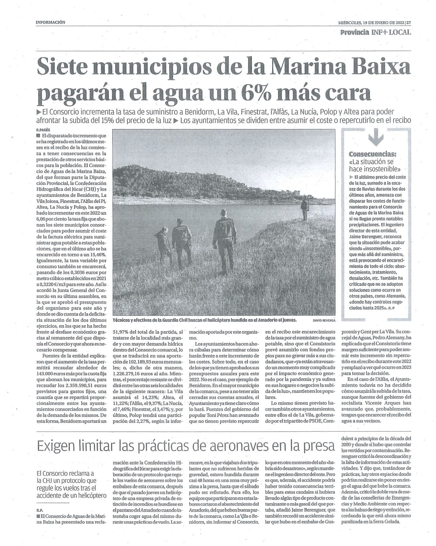 El Consorcio incrementa la tasa